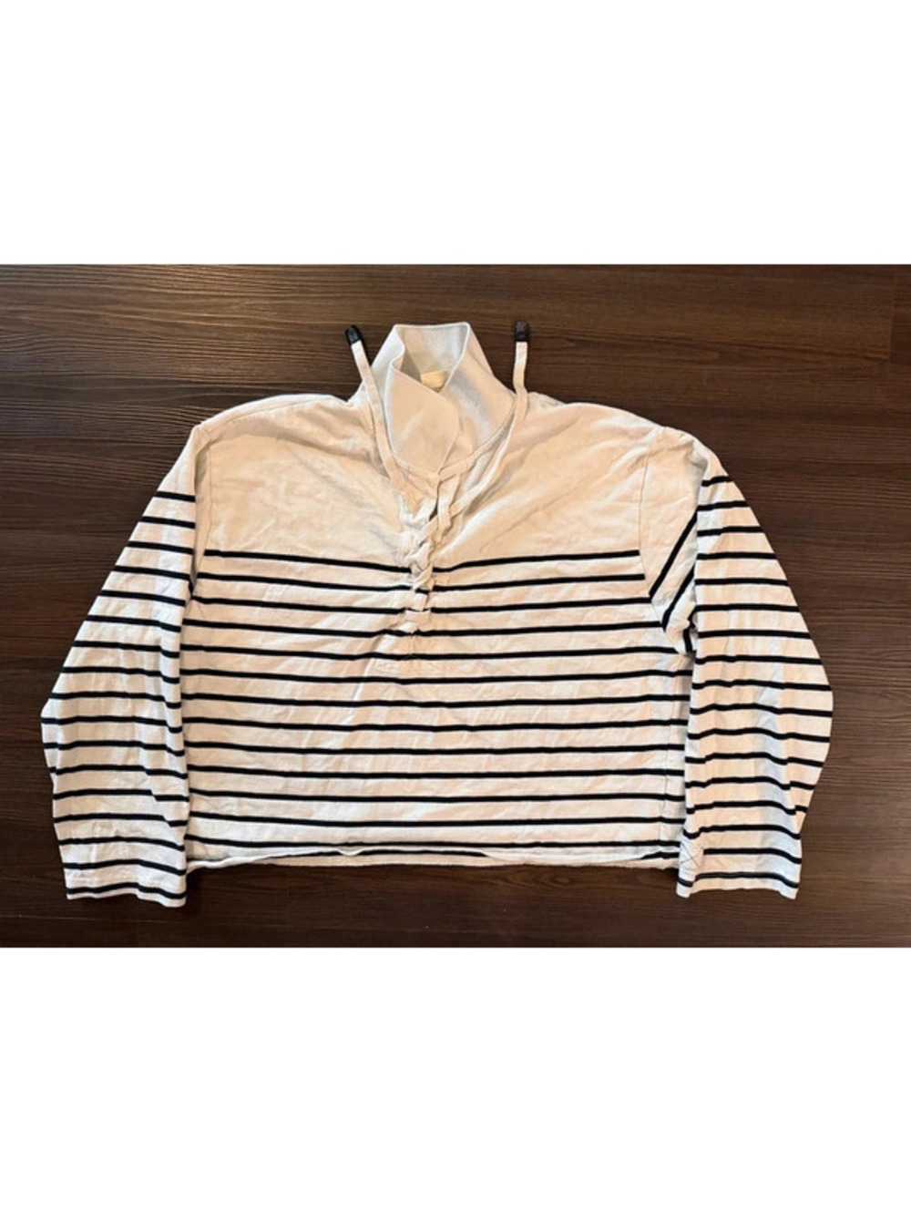 Zara surplus made in Portugal lace up long sleeve shirt small women